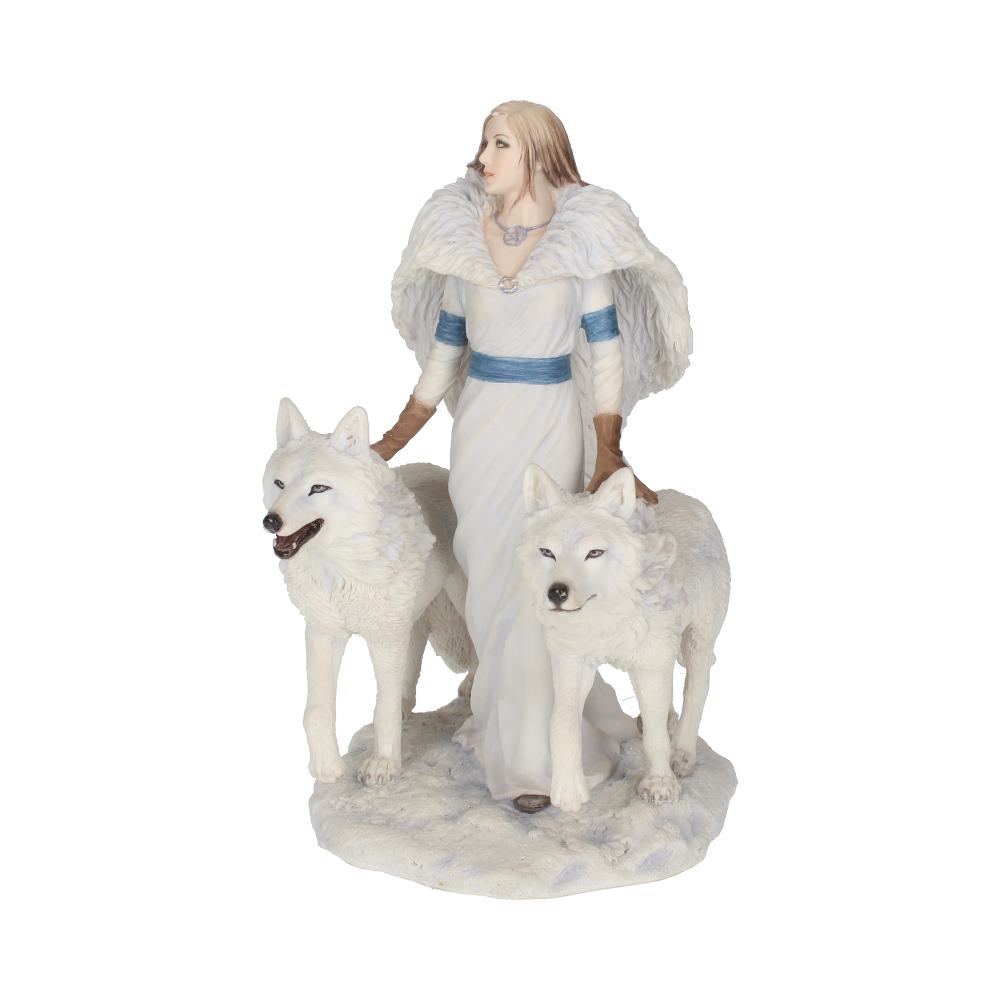 Anne Stokes Winter Guardians Wolf Companion Figurine