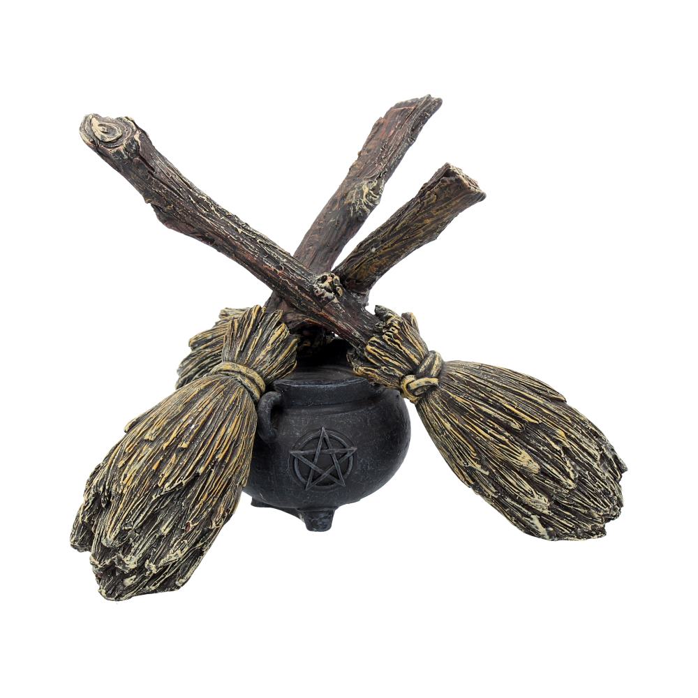 Witch Wiccan Witchcraft Broomstick Crystal Ball Holder
