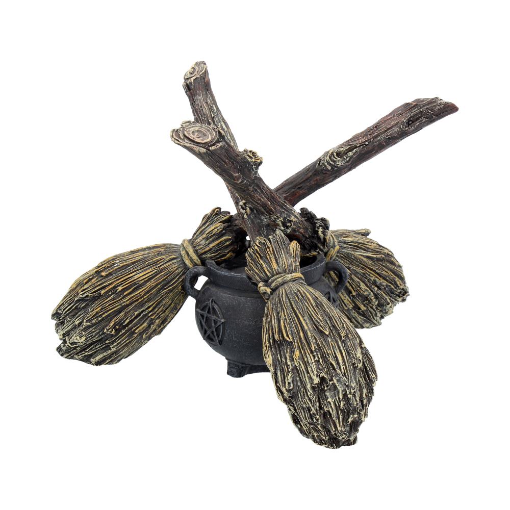 Witch Wiccan Witchcraft Broomstick Crystal Ball Holder