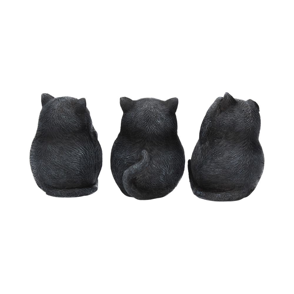 Three Wise Fat Cat Figurines 8.5cm - 3 Wise Cute Cats