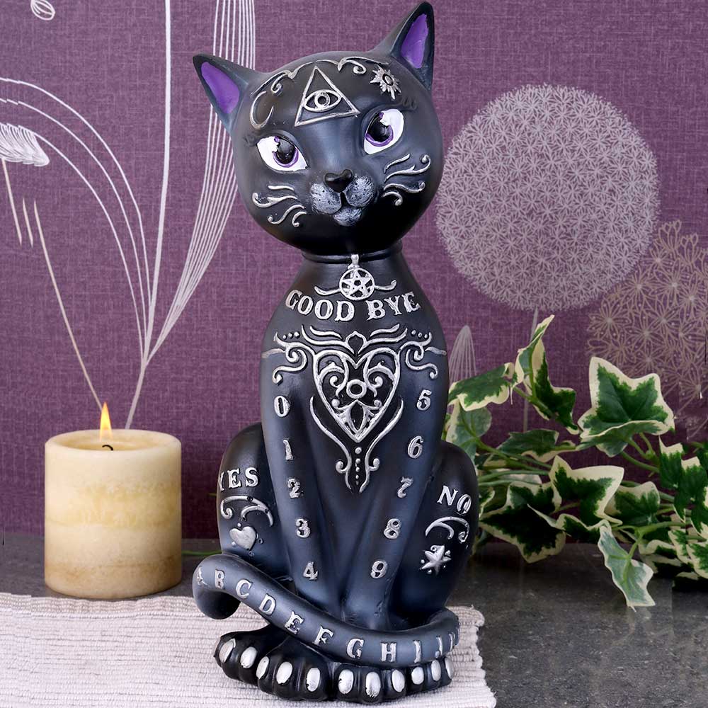 Mystic Kitty Figurine Spirit Board Black Cat Ornament