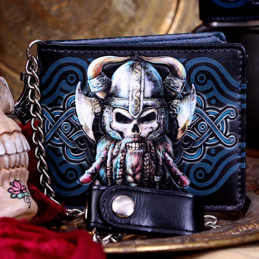 Danegeld Viking Wallet with Decorative Chain Black 11cm