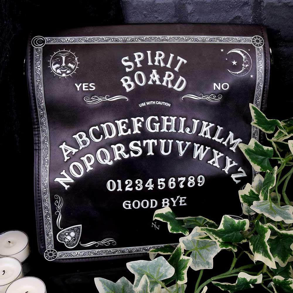 Spirit Board Embossed Shoulder Tablet Bag Black 25cm