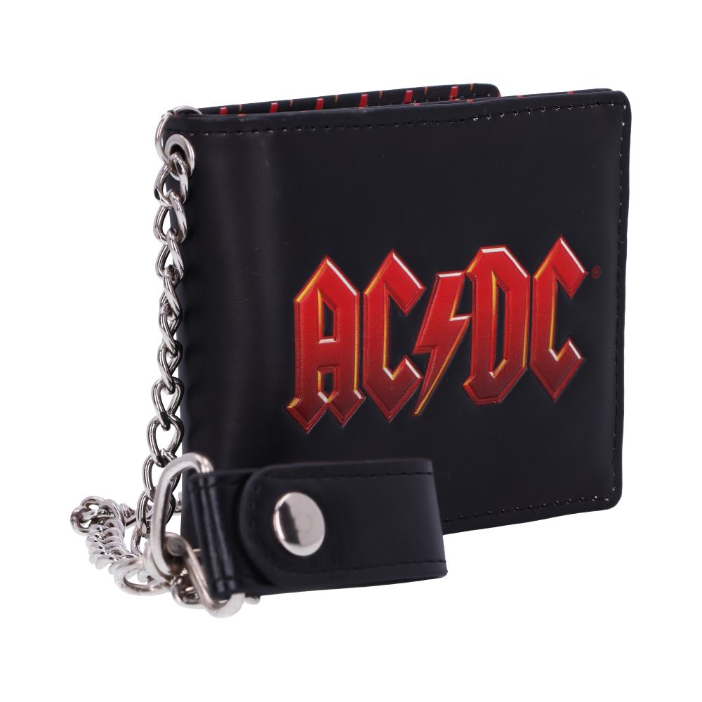 AC/DC Logo Leather Lightning Chained Wallet Purse