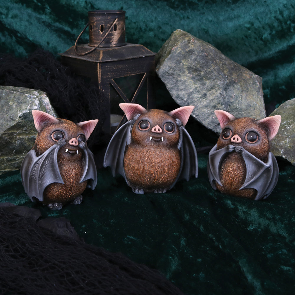 Three Wise Bats Figurines 8.5cm
