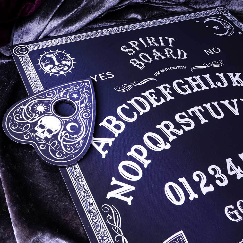 Black and White Spirit Board with Planchette