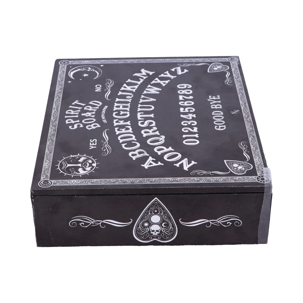 Black and White Spirit Board and Planchette Jewellery Storage Box with Mirror