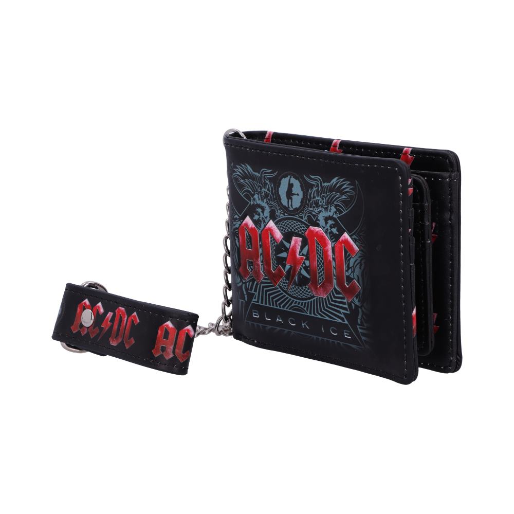 Officially Licensed AC/DC Black Ice Album Embossed Wallet and Chain