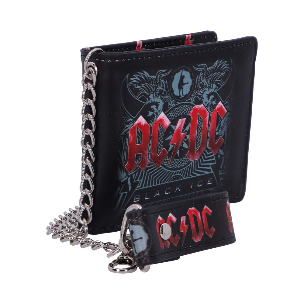 Officially Licensed AC/DC Black Ice Album Embossed Wallet and Chain