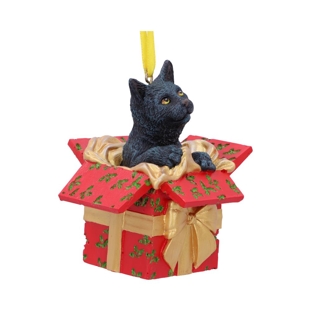 Lisa Parker Present Cat Hanging Ornament 9cm