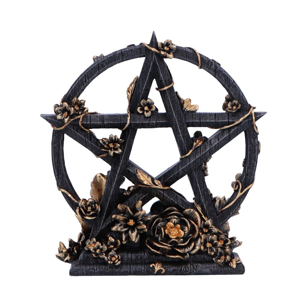 Dark Floral Decorative Pentagram Ornament