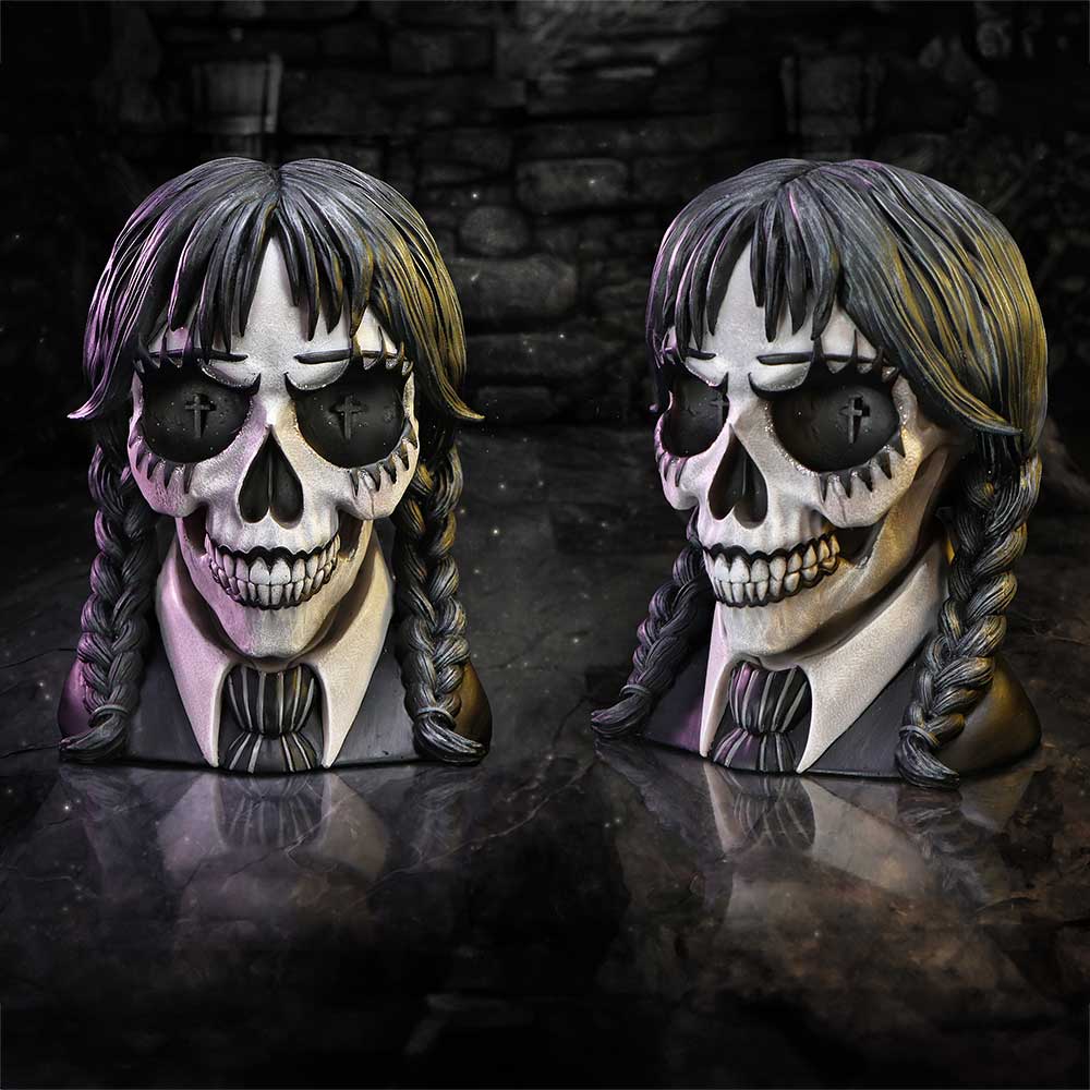 Dark Glare Gothic School Girl Skull by
