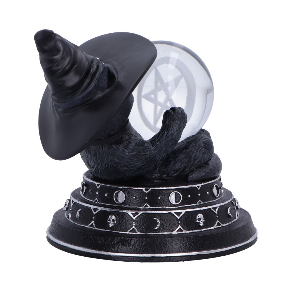 Cult Cuties Purrah Witch Cat Ornament Holding a Crystal Ball