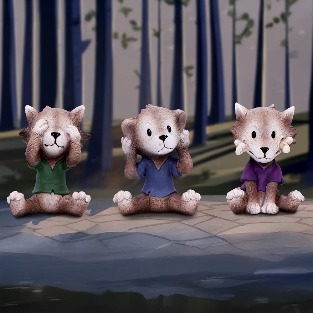 Three Wise Werewolf Collectible Figurines 7.5cm