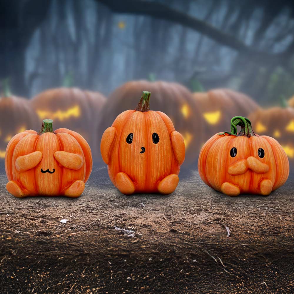Three Wise Pumpkin Collectible Figurines 8cm