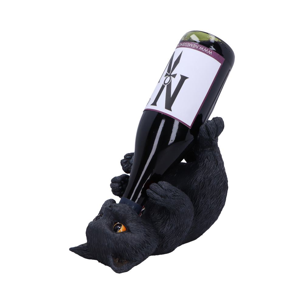 Black Cat Guzzler Wine Bottle Holder 18cm