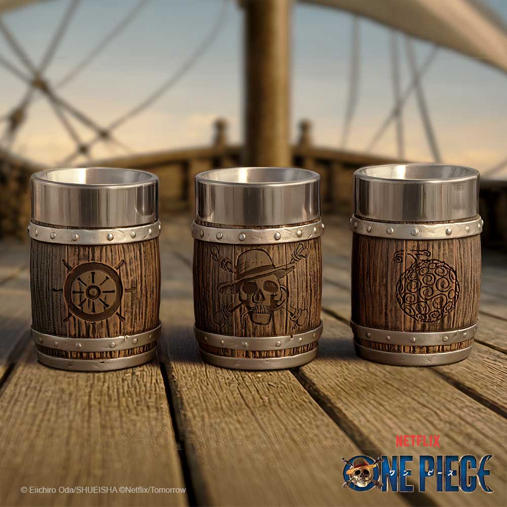 Official One Piece Barrel Shot Glass Set (Set of 3) 8.2cm