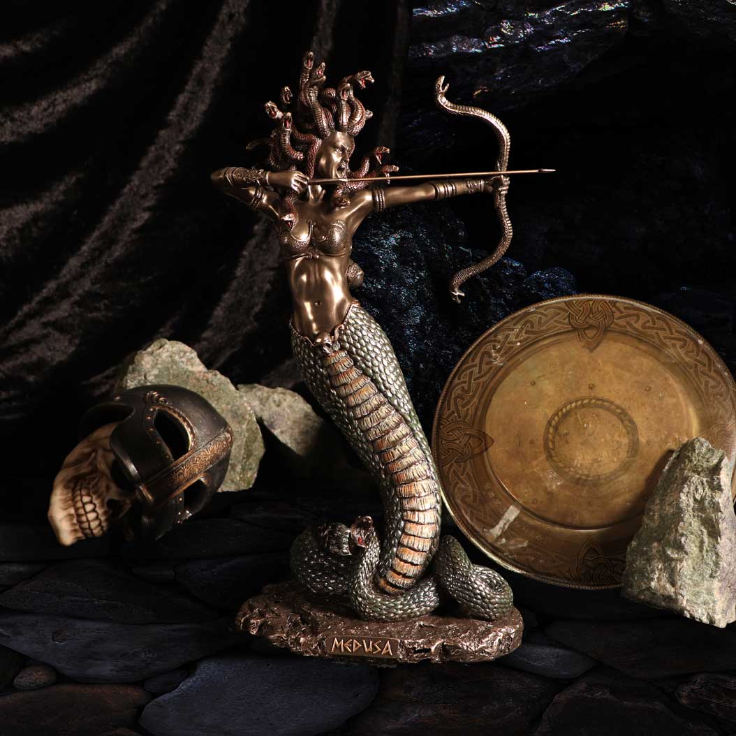 Bronze Mythological Medusa's Wrath Figurine 36cm