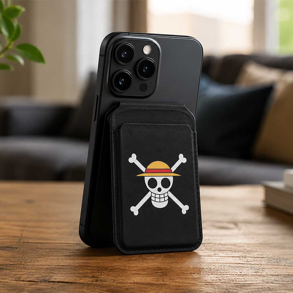One Piece Luffy Jolly Roger Magsafe Card Holder 10.2cm Black