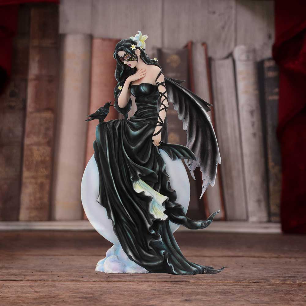 Nene Thomas Dark Skies Dark Moon Fairy and Raven Companion Figurine