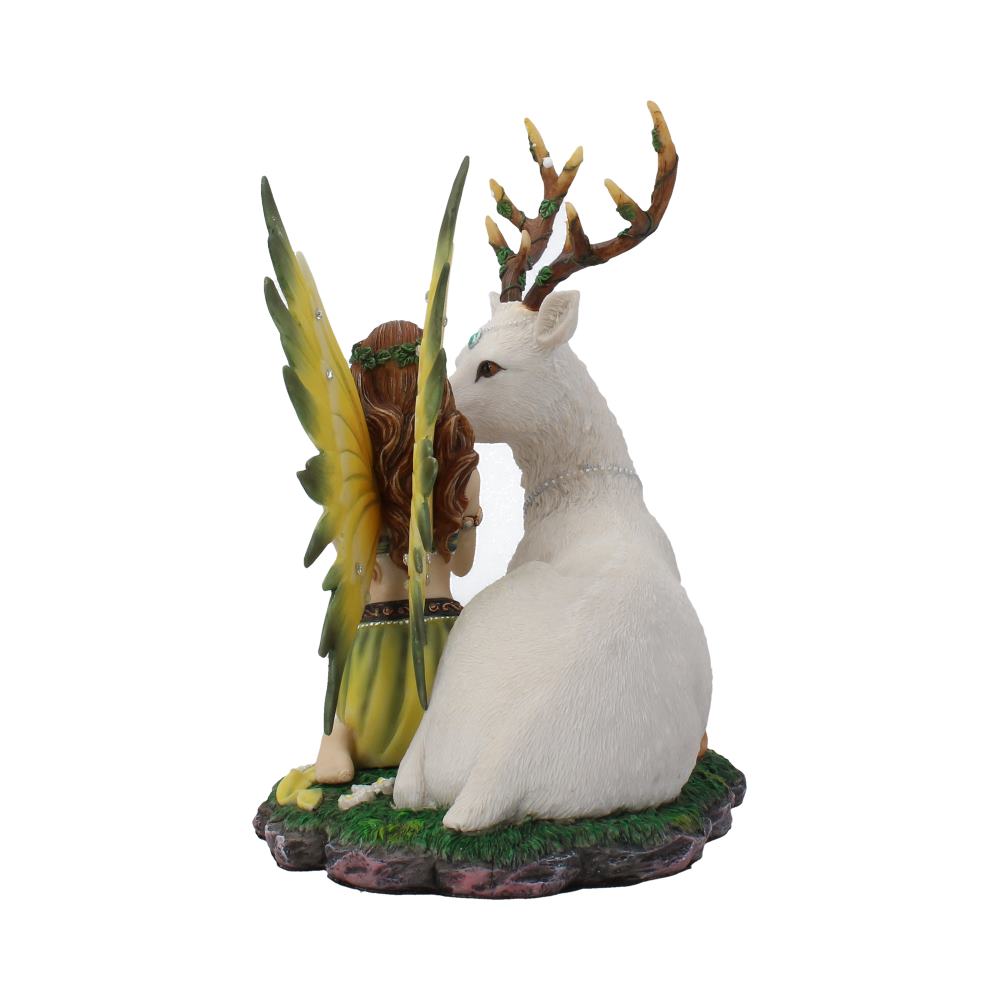 Adoration stag and spring fairy medium figurine