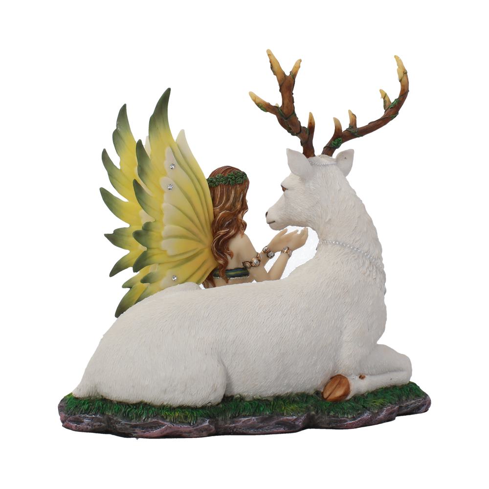 Adoration stag and spring fairy medium figurine
