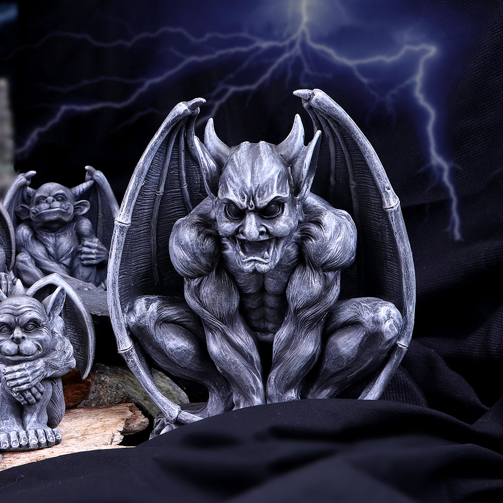 Adalward Dark Black Grotesque Gargoyle Figurine