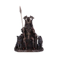 Bronze Odin All Father Wolves and Throne Figurine