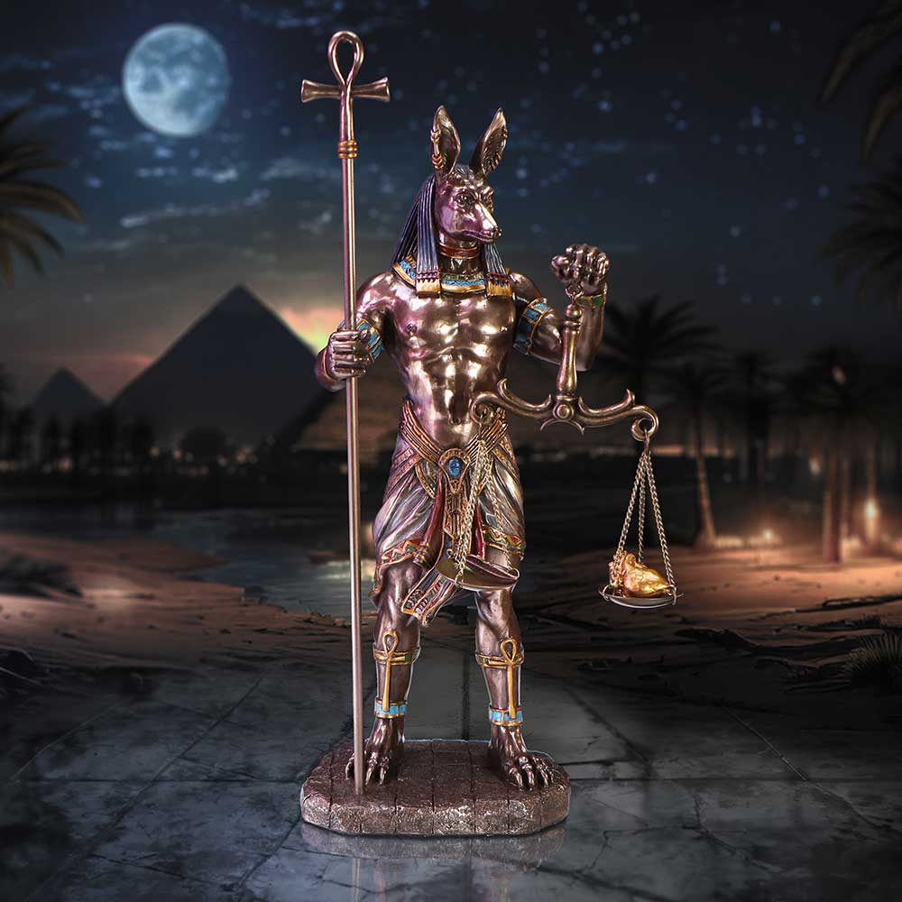 Bronzed Anubis Figurine Guardian of the Tombs, Symbol of Justice