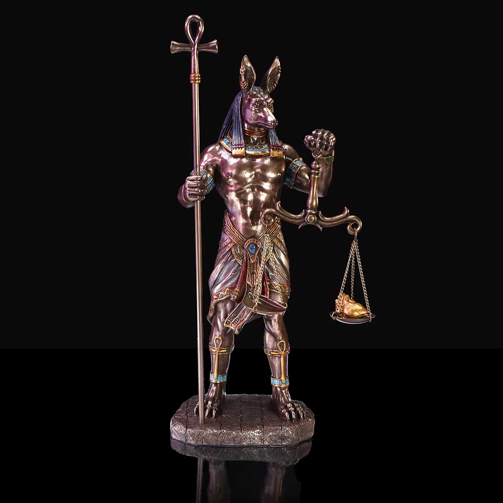 Bronzed Anubis Figurine Guardian of the Tombs, Symbol of Justice