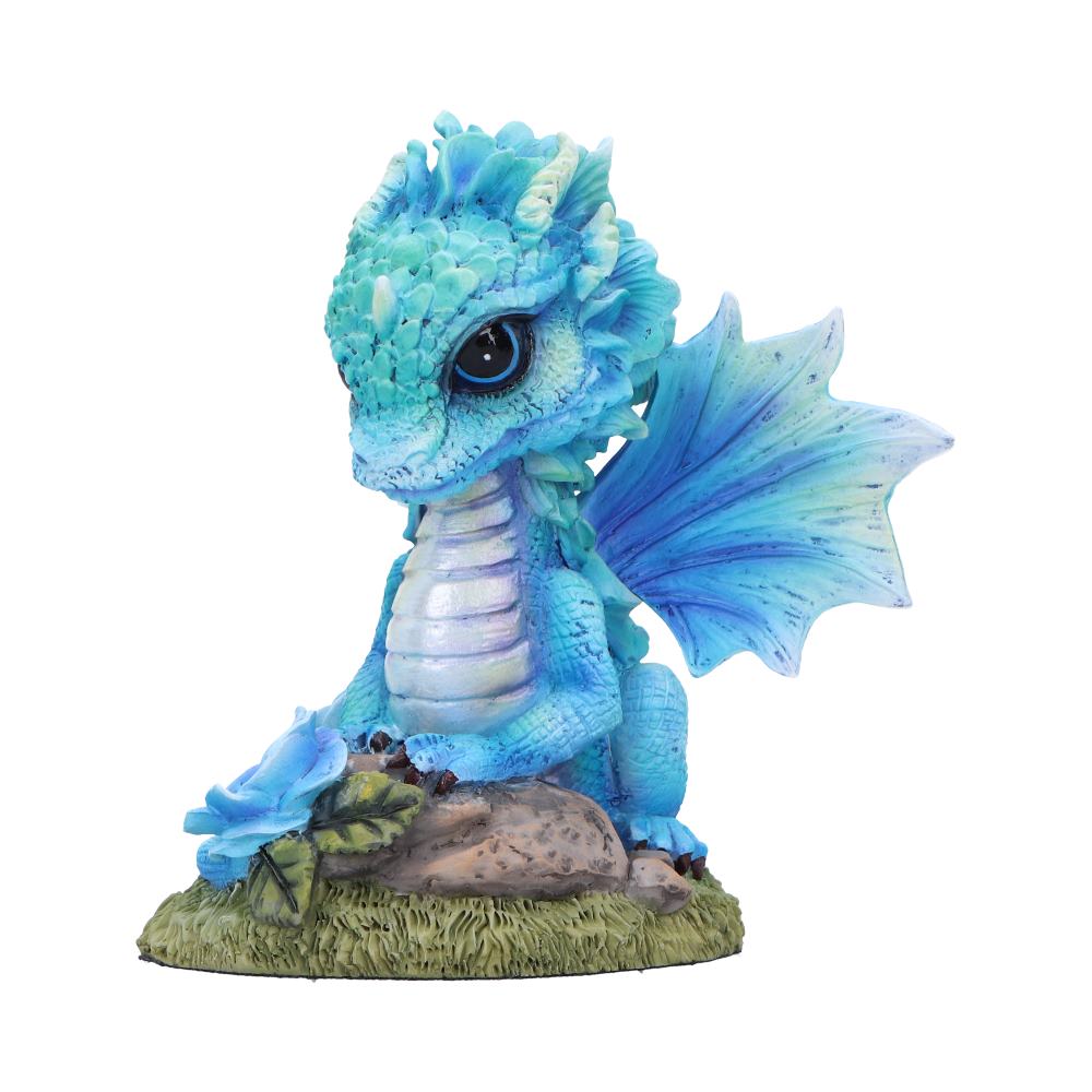 Blue Poppy Flower Dragon Figurine