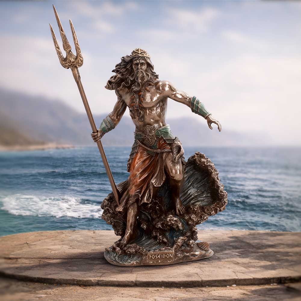 Poseidon Greek God of the Sea Figurine 25.2cm