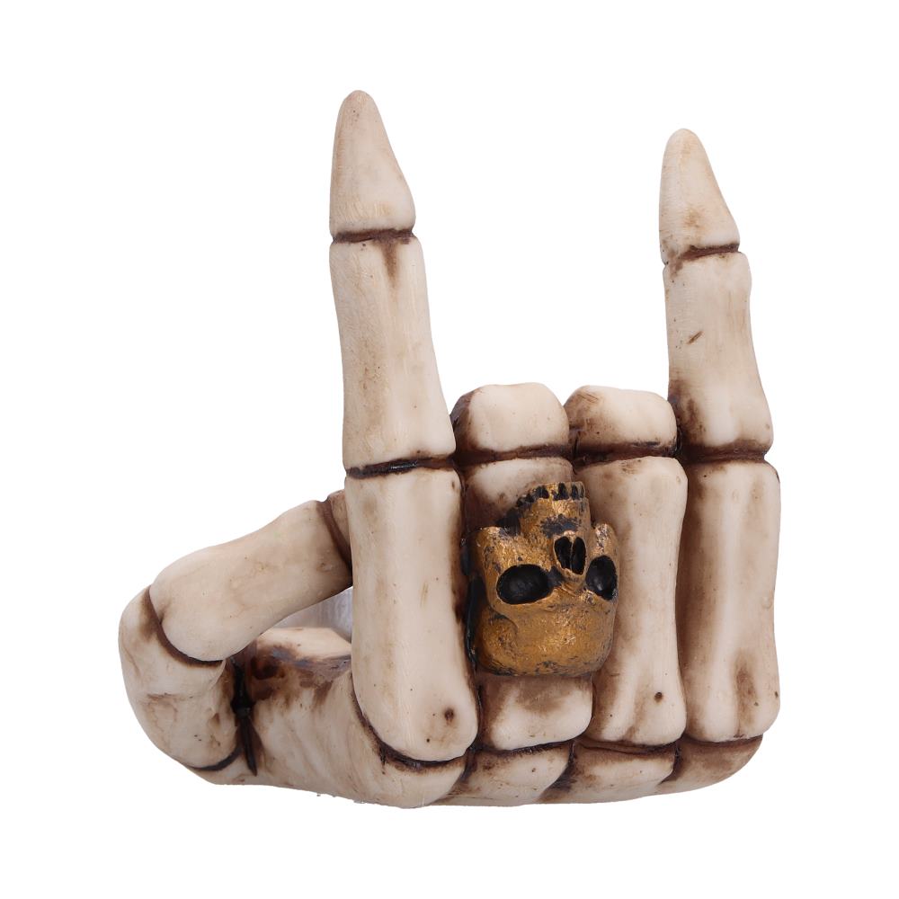 Horns Up Skeletal Candle Holder 7.2cm