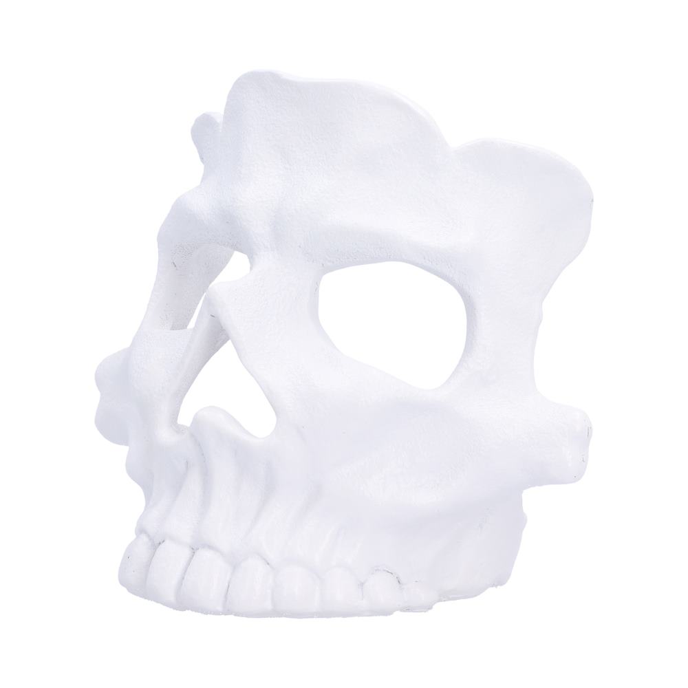 Skull Tea Light Holder in White 11.8cm