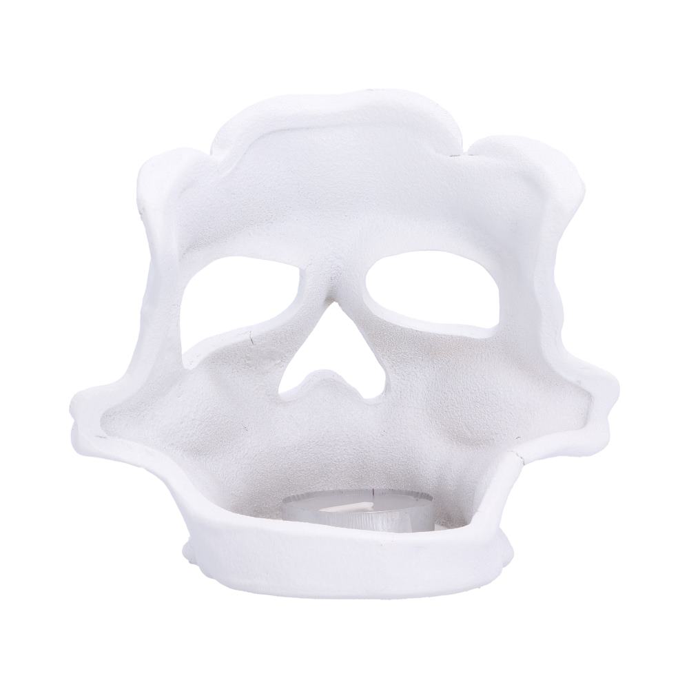 Skull Tea Light Holder in White 11.8cm