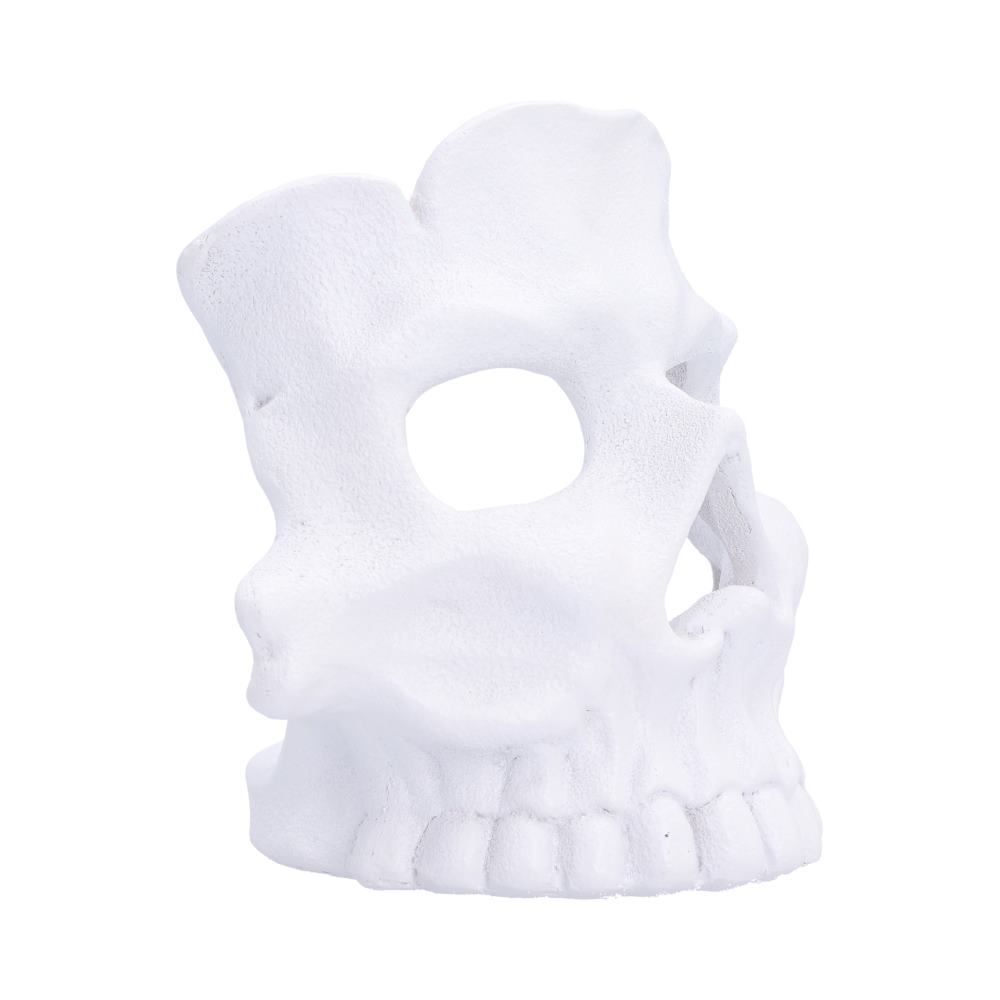 Skull Tea Light Holder in White 11.8cm