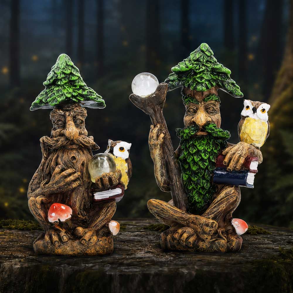 Ancient Scholars Set of 2 Tree Figurines 8.3cm