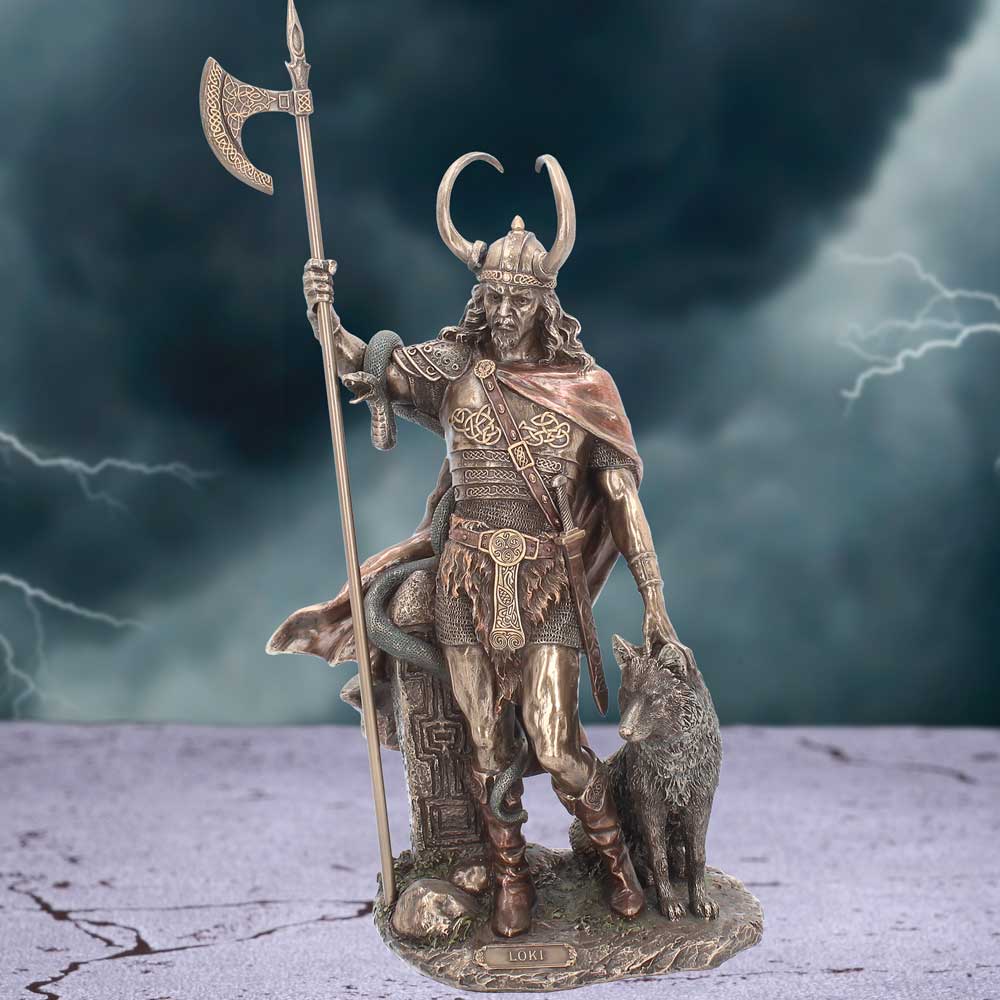 Bronzed Loki-Norse Trickster God Figurine 35cm