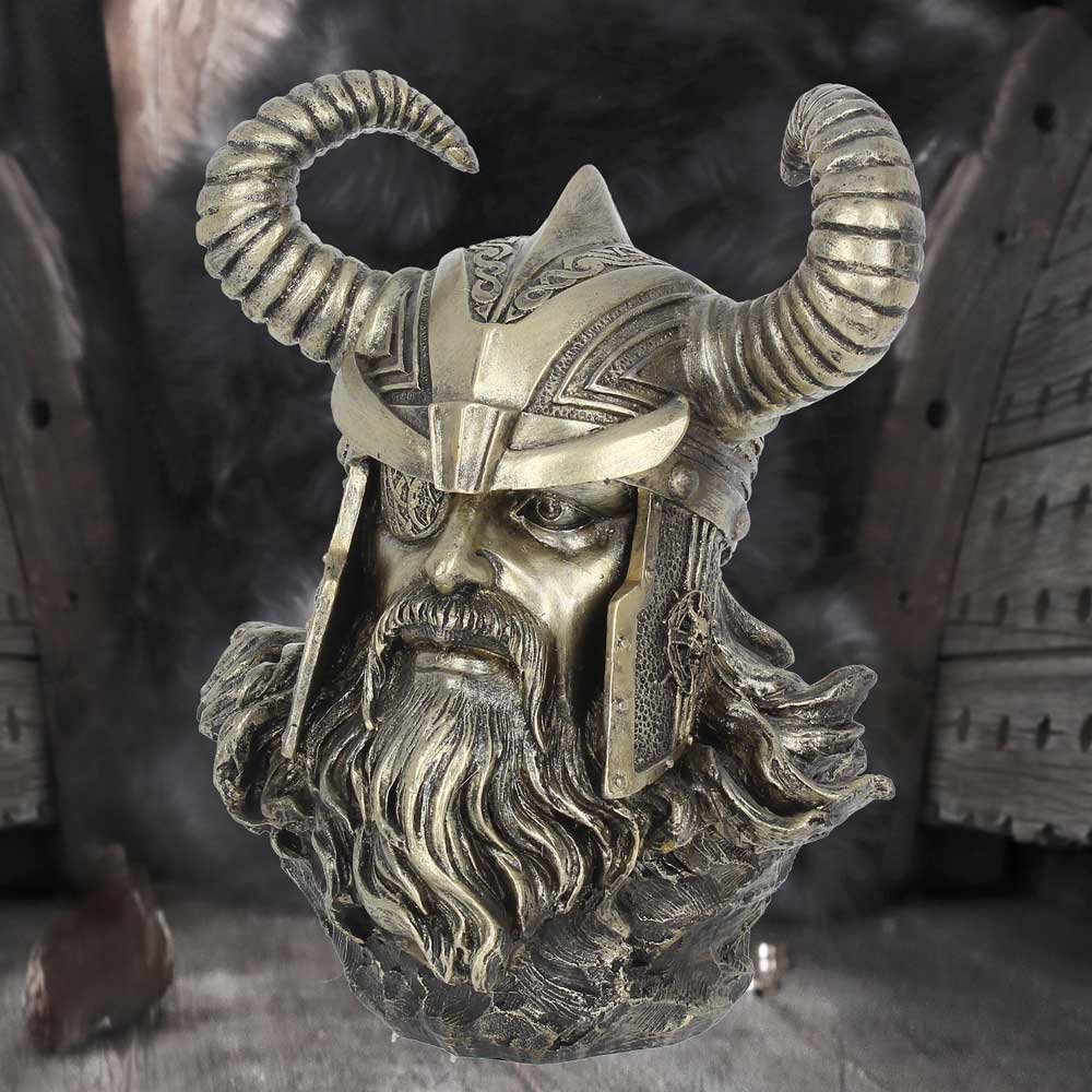 Bronze Odin Norse Viking God Bust