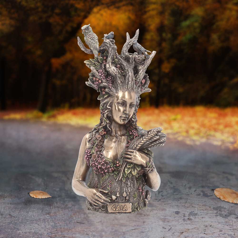 Bronzed Mother Earth Gaia Bust 26cm