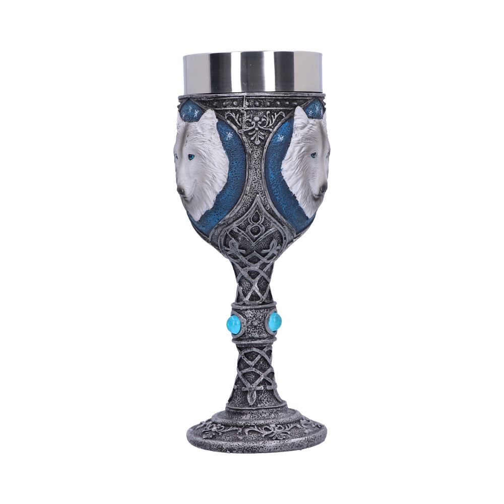 White Winter Ghost Wolf Wine Glass Goblet