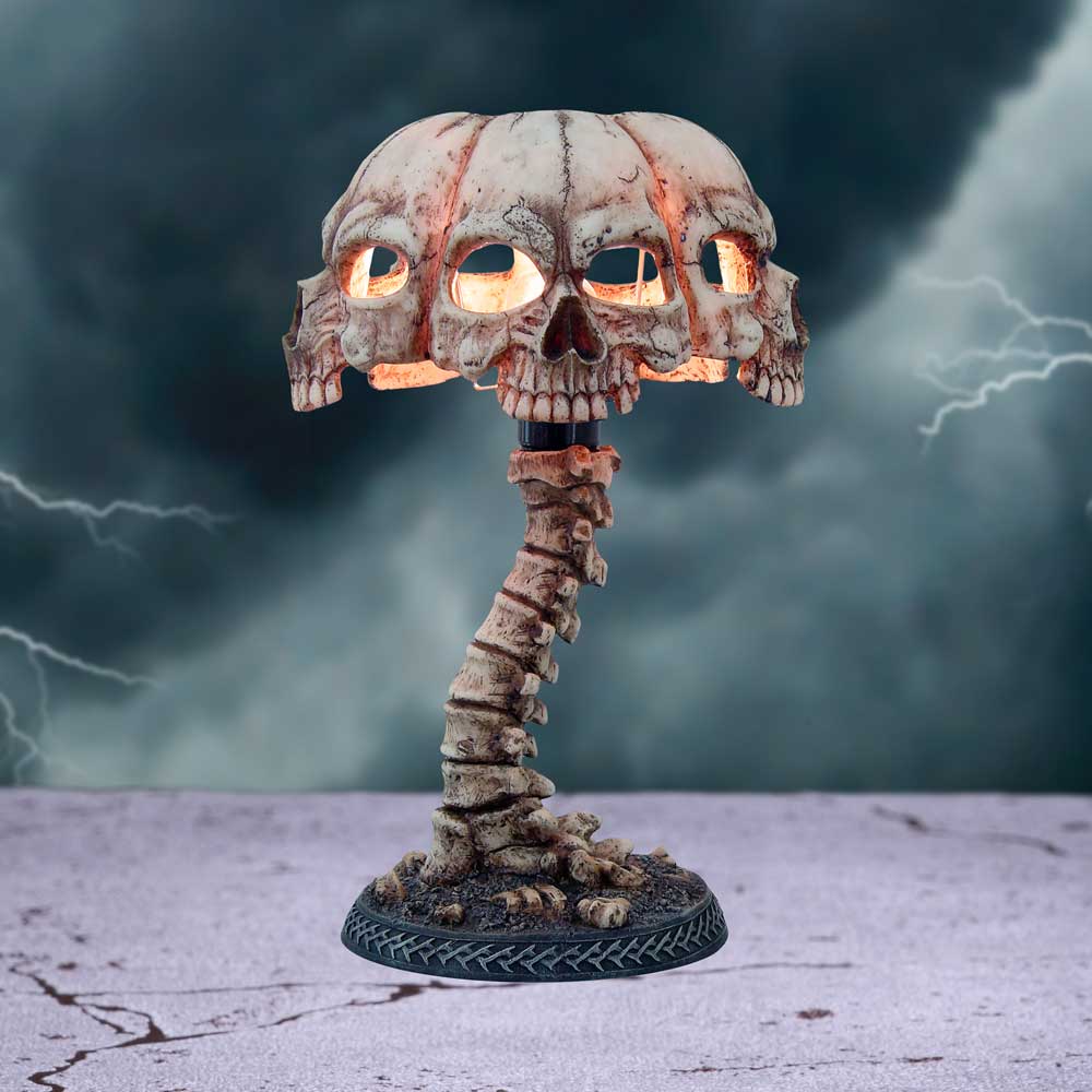 Atrocity Natural Bone Skull and Spine Lamp