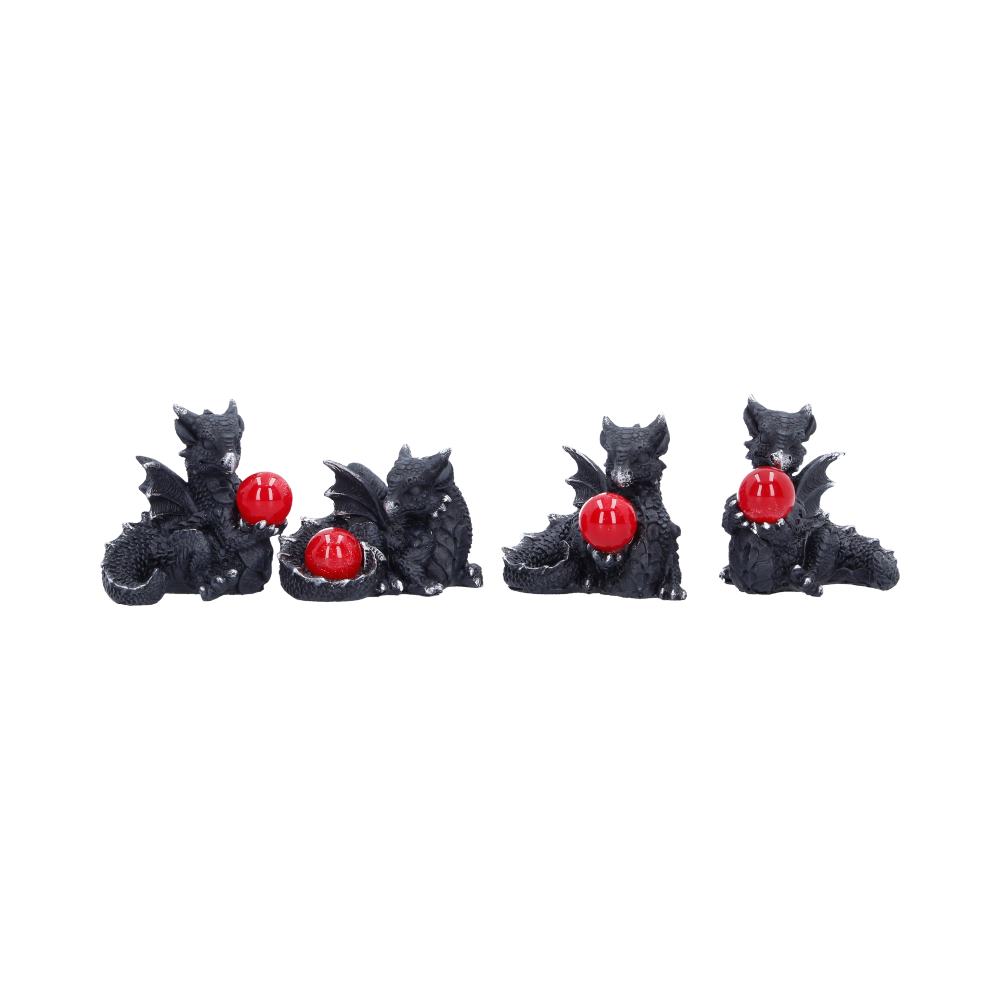 Midnight Treasures Mini Dragon Figurine Set of 4