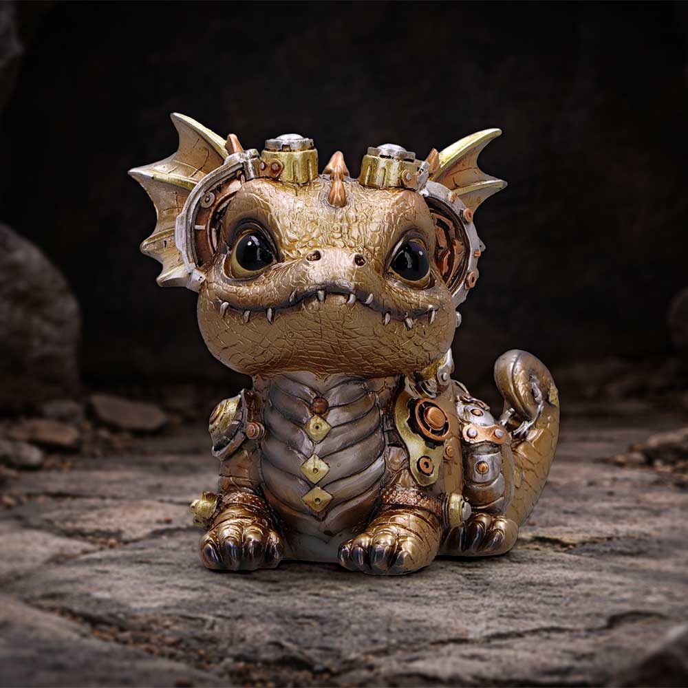 Gearling Gold Steampunk Dragon 15cm