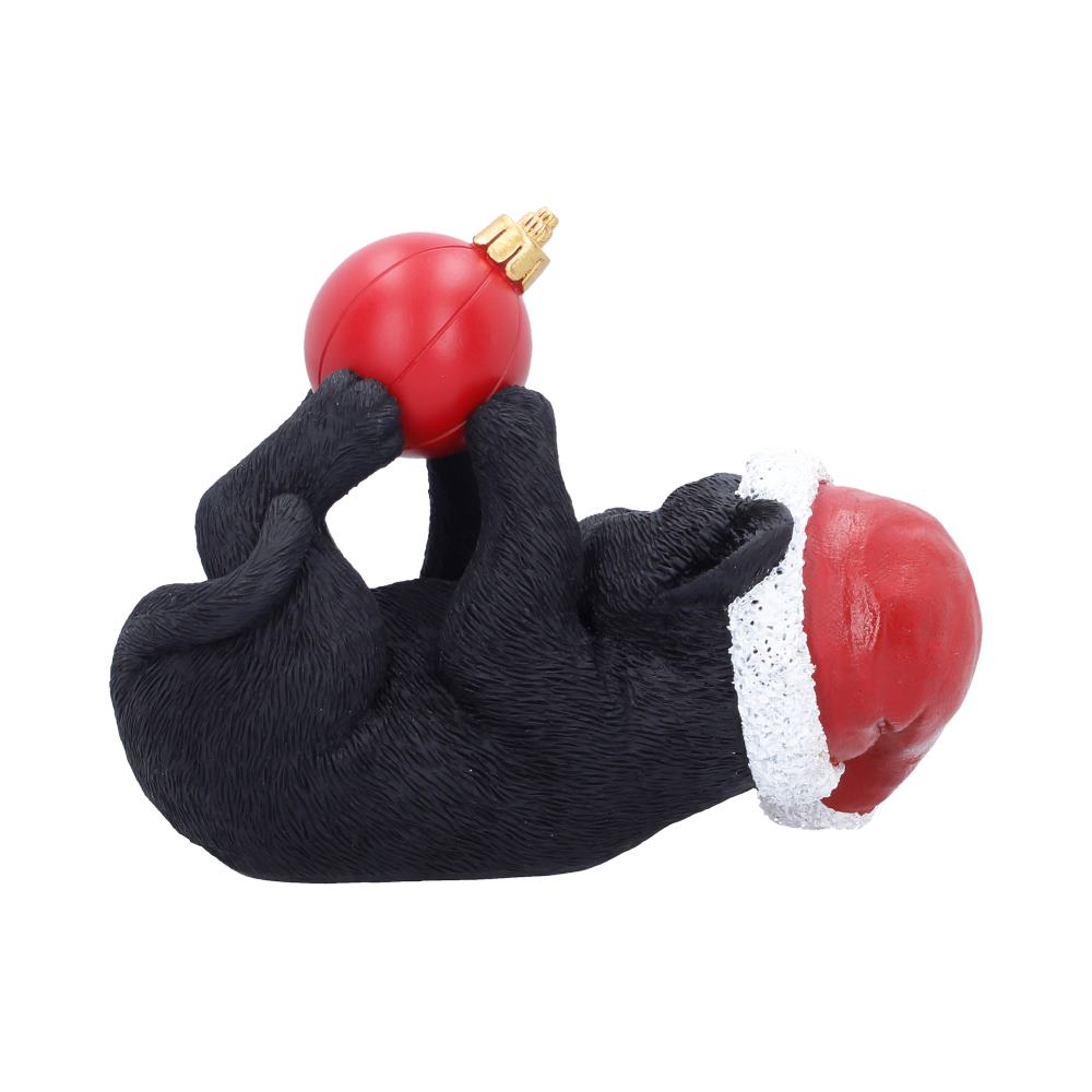 Cat in Santa Hat Playing With Bauble 13.5cm