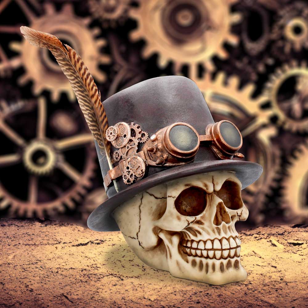 The Aristocrat steampunk alternative skull figurine