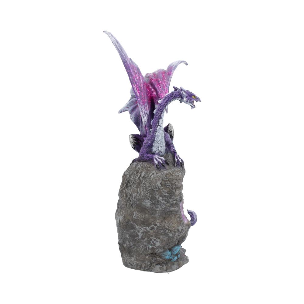 Amethyst Custodian Fantasy Purple Dragon Sitting On A Geode 22cm