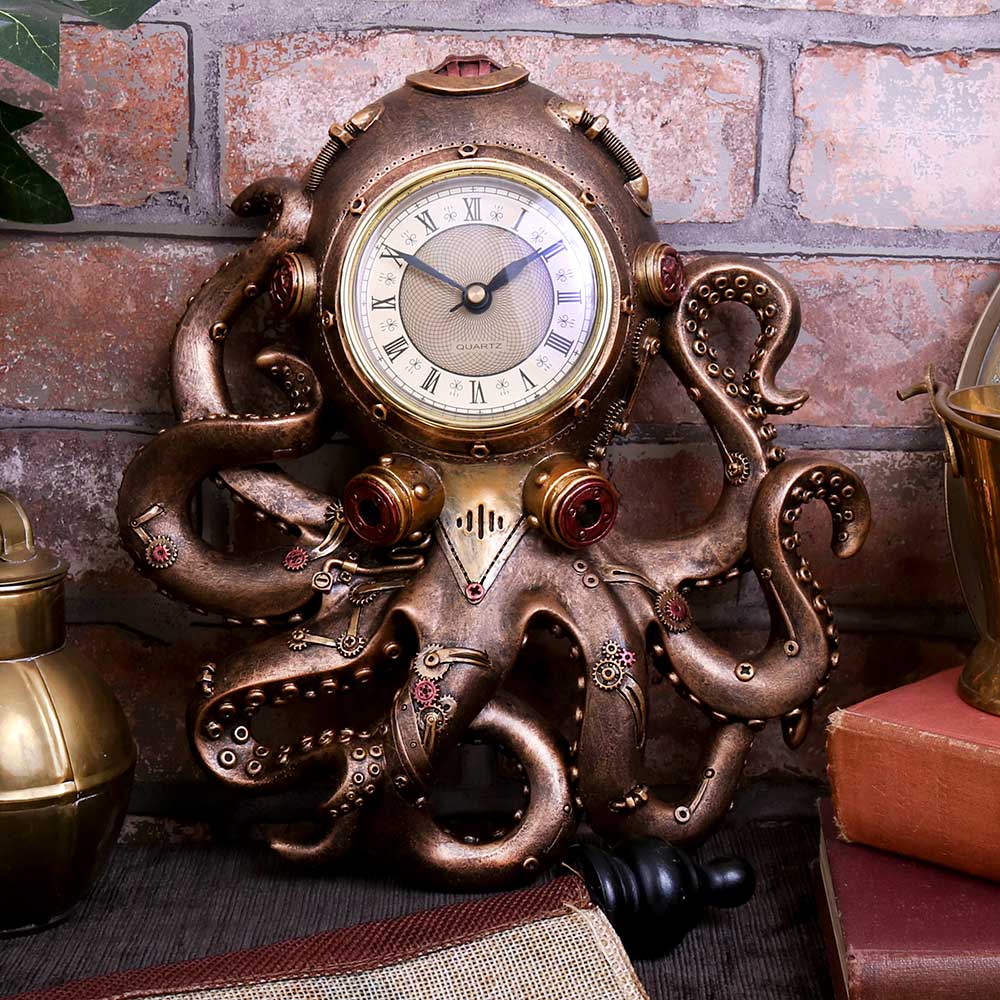 Octoclock Steampunk Octopus Squid Wall Clock