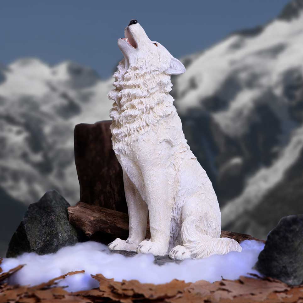 Storms Cry Howling White Wolf Figure 41.5cm