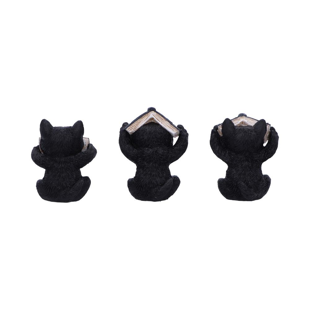 Three Wise Witchy Black Spell Cats 8.5cm